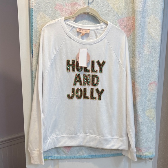 Philosophy Tops - NWT Philosophy White 'Holly and Jolly' Sweatshirt